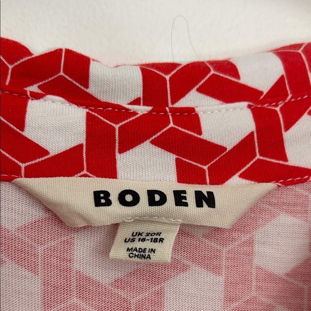 Boden Red and White Polka Dot Midi Dress - Picture 2 of 8